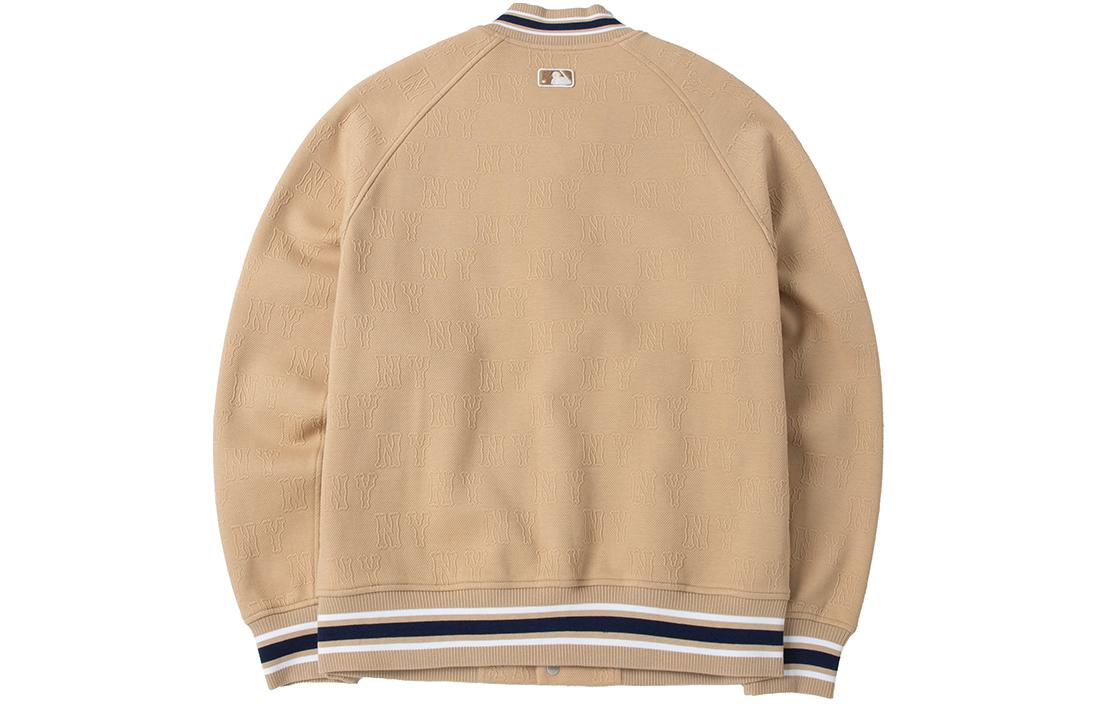 MLB New York Yankees Patchwork Logo Retro Varsity Embroidered Jacket Khaki Men 3AJPM0441-50SAD 圖 3