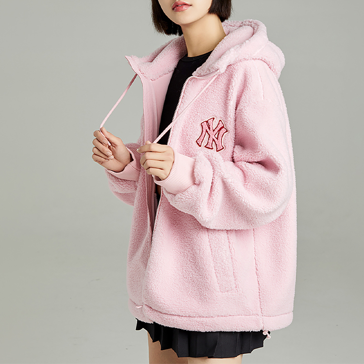 MLB New York Yankees Pink Fleece Hoodie with Graffiti Letter Print Unisex. 3AFDL3126-50PKS 圖 8