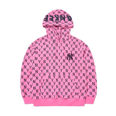 MLB New York Yankees Pink Full-Print Zip Hoodie Long Sleeve 3AHDM0214-50PKD