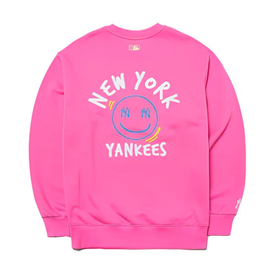 MLB New York Yankees Pink Logo Print Oversized Crewneck Sweatshirt Unisex 3AMTL0514-50PKD