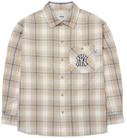 MLB New York Yankees Plaid Long-Sleeve Casual Shirt Unisex - Khaki. 3AWS00221-50BGS MLB New York Yankees Plaid Long-Sleeve Casual Shirt Unisex - Khaki. 3AWS00221-50BGS