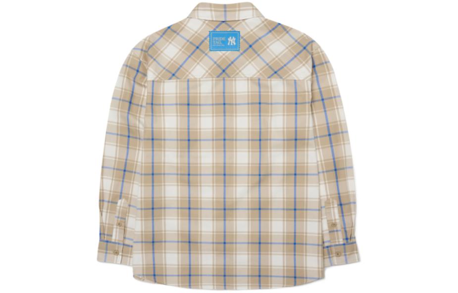 Lookbook Camisa Casual Unisex de Manga Larga a Cuadros MLB New York Yankees - Caqui. 3AWS00221-50BGS