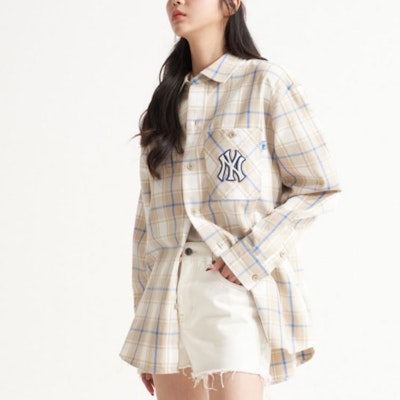 Camisa Casual Unisex de Manga Larga a Cuadros MLB New York Yankees - Caqui. 3AWS00221-50BGS Purchase Camisa Casual Unisex de Manga Larga a Cuadros MLB New York Yankees - Caqui. 3AWS00221-50BGS