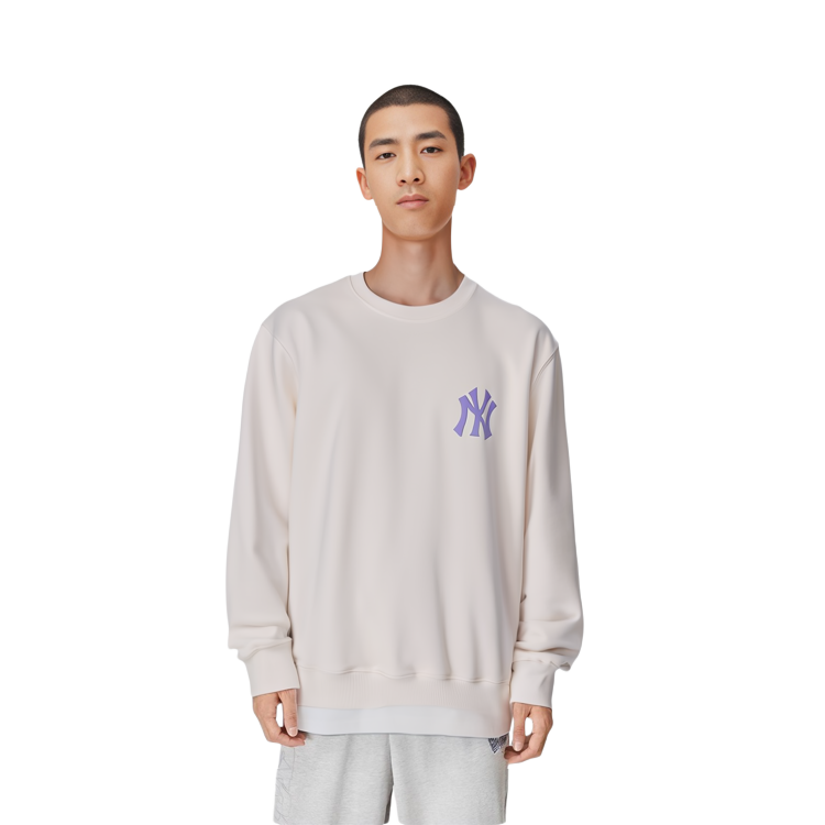 MLB New York Yankees Planet Print Crewneck Sweatshirt Unisex Off-White Retro Style 3AMTL0114-50CRS 圖 7