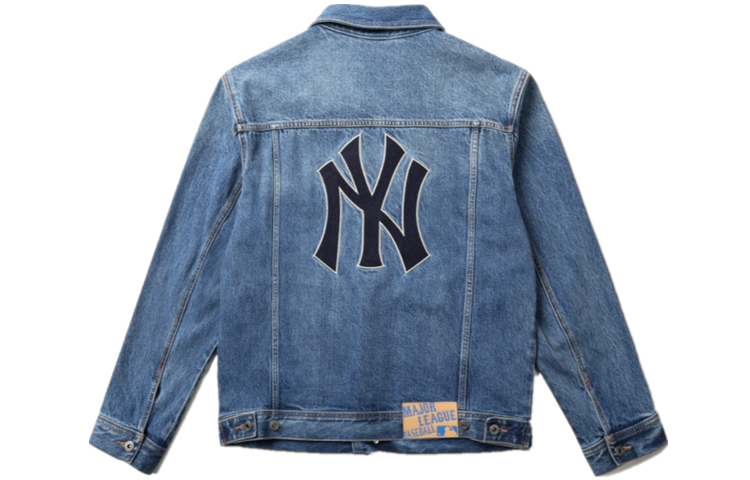 MLB New York Yankees Printed Denim Jacket Unisex Blue 31DKU1111-50U