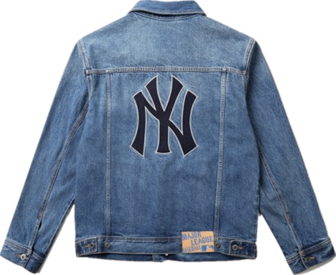 Chaqueta de mezclilla unisex MLB New York Yankees estampada azul. 31DKU1111-50U Order Chaqueta de mezclilla unisex MLB New York Yankees estampada azul. 31DKU1111-50U