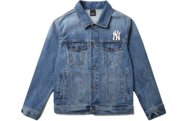 Lookbook Chaqueta de mezclilla unisex MLB New York Yankees estampada azul. 31DKU1111-50U