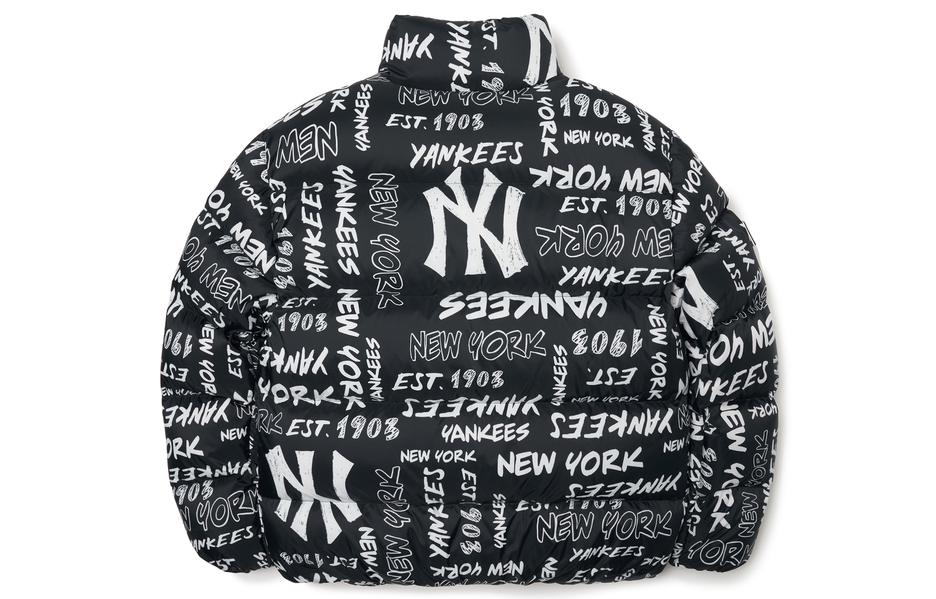 Lookbook MLB 紐約洋基印花黑色羽絨外套 冬季男女款 3ADJN0316-50BKS