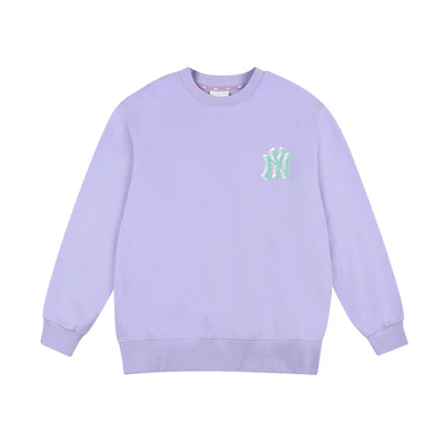 MLB New York Yankees Purple Crewneck Sweatshirt Unisex with Logo Print 31MTG2111-50V