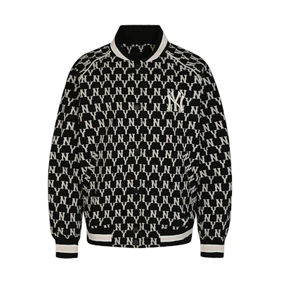 MLB New York Yankees Retro All-over Logo Baseball Jacket Unisex Black 31JPM1011-50L