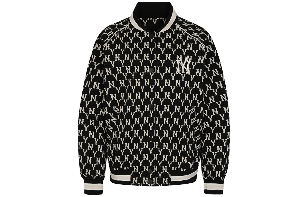 MLB New York Yankees Retro All-over Logo Baseball Jacket Unisex Black 31JPM1011-50L 圖 2