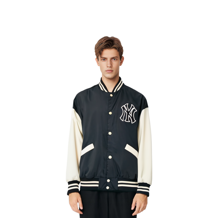 Purchase MLB New York Yankees Retro Black Varsity Jacket Unisex Casual Loose Fit. 3AJPV0834-50BKS