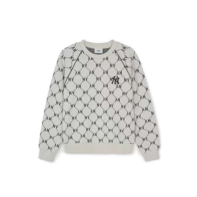 MLB New York Yankees Retro Crewneck Sweatshirt Deep Cream Unisex Long Sleeve 3AMTM0144-50CRD 圖 2