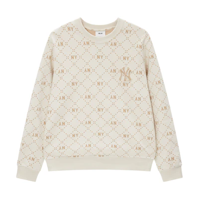 MLB New York Yankees Retro Diamond Sweatshirt Cream Unisex Crewneck 3AMTM0134-50CRD