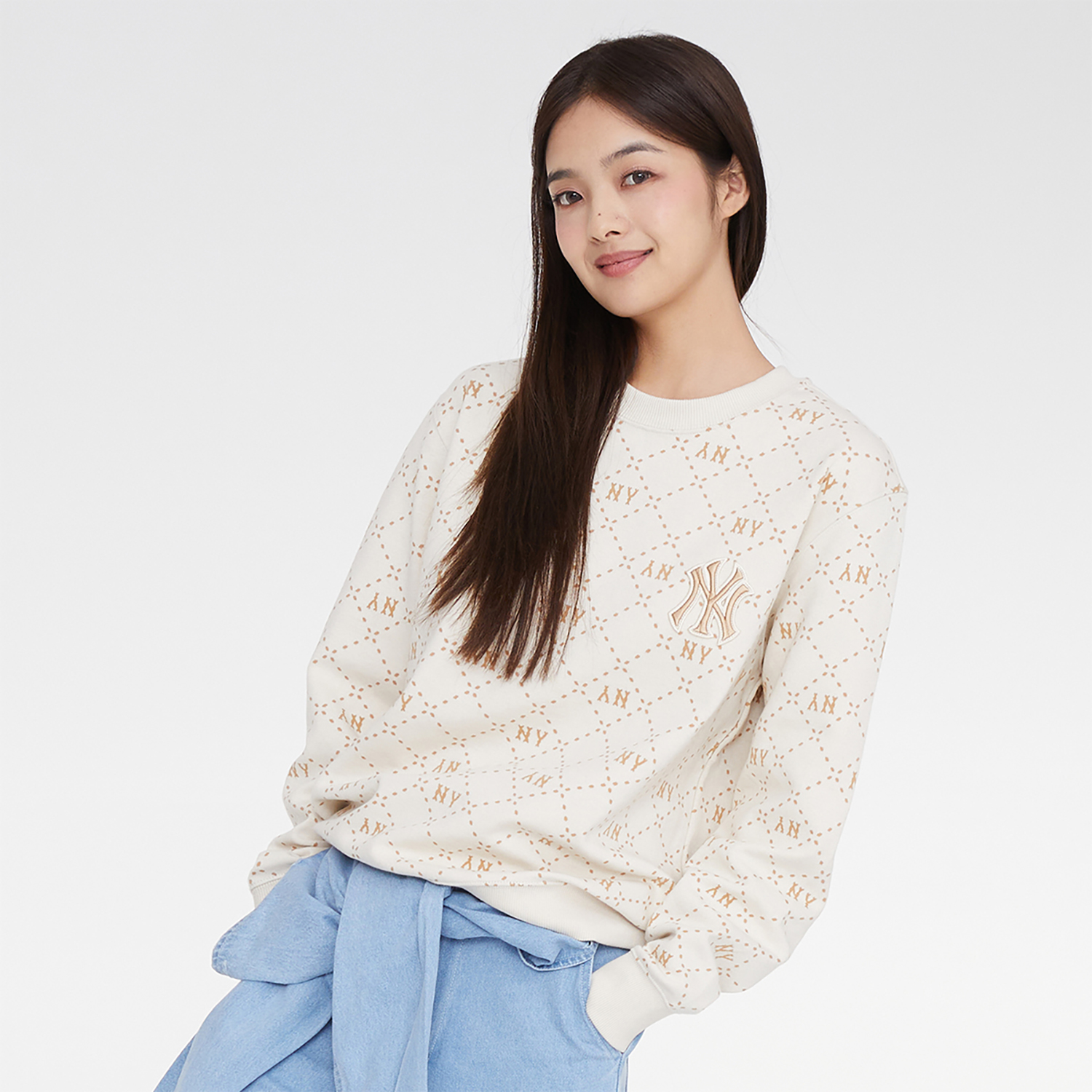 MLB New York Yankees Retro Diamond Sweatshirt Cream Unisex Crewneck 3AMTM0134-50CRD 圖 4