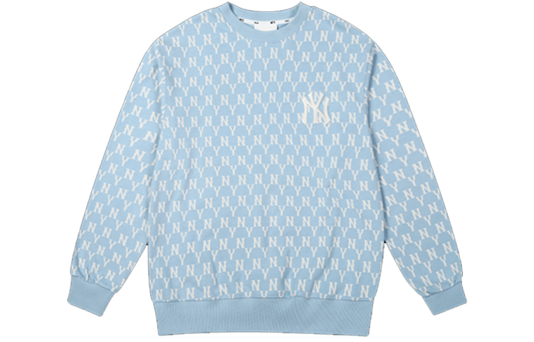 MLB New York Yankees Retro Logo Crewneck Sweatshirt Unisex Sky Blue 31MTM2041-50S 圖 2