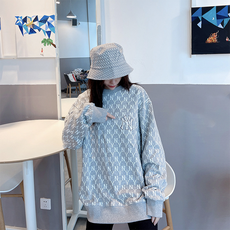 MLB New York Yankees Retro Logo Crewneck Sweatshirt Unisex Sky Blue 31MTM2041-50S 圖 5