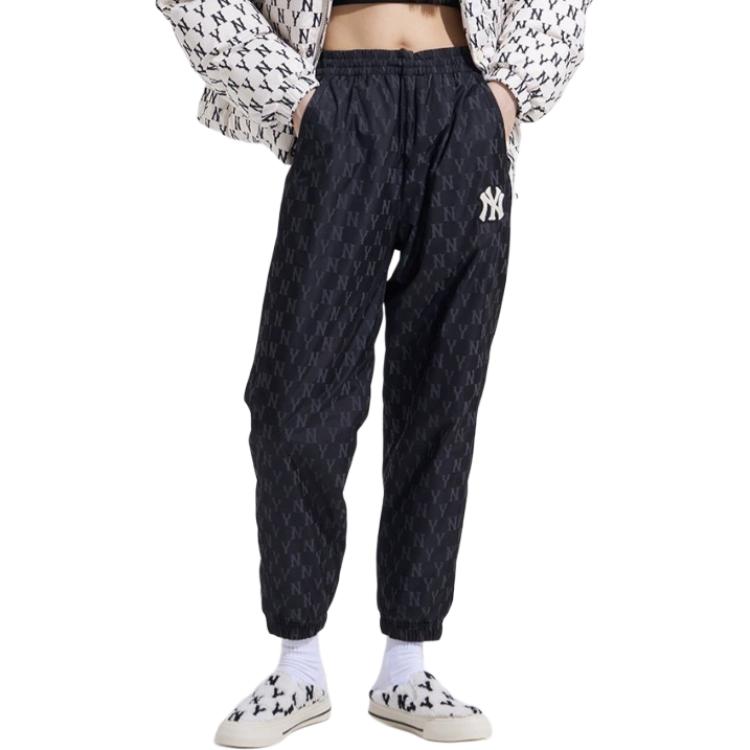 Lookbook MLB New York Yankees Retro Logo Seluar Fleece Hitam Kasual Uniseks Comfortable 3AWPM0426