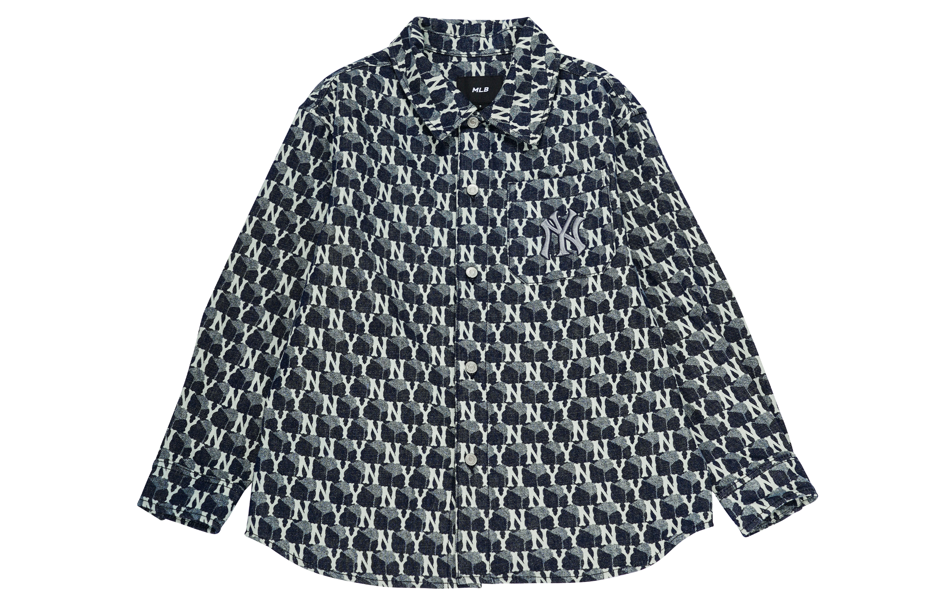 MLB New York Yankees Retro Logo Oversized Navy Blue Long-Sleeve Shirt Unisex 3ADRM0624-50NYD