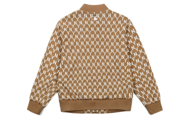 MLB New York Yankees Retro Monogram Baseball Jacket Unisex Beige 31JPM3061-50B 圖 3