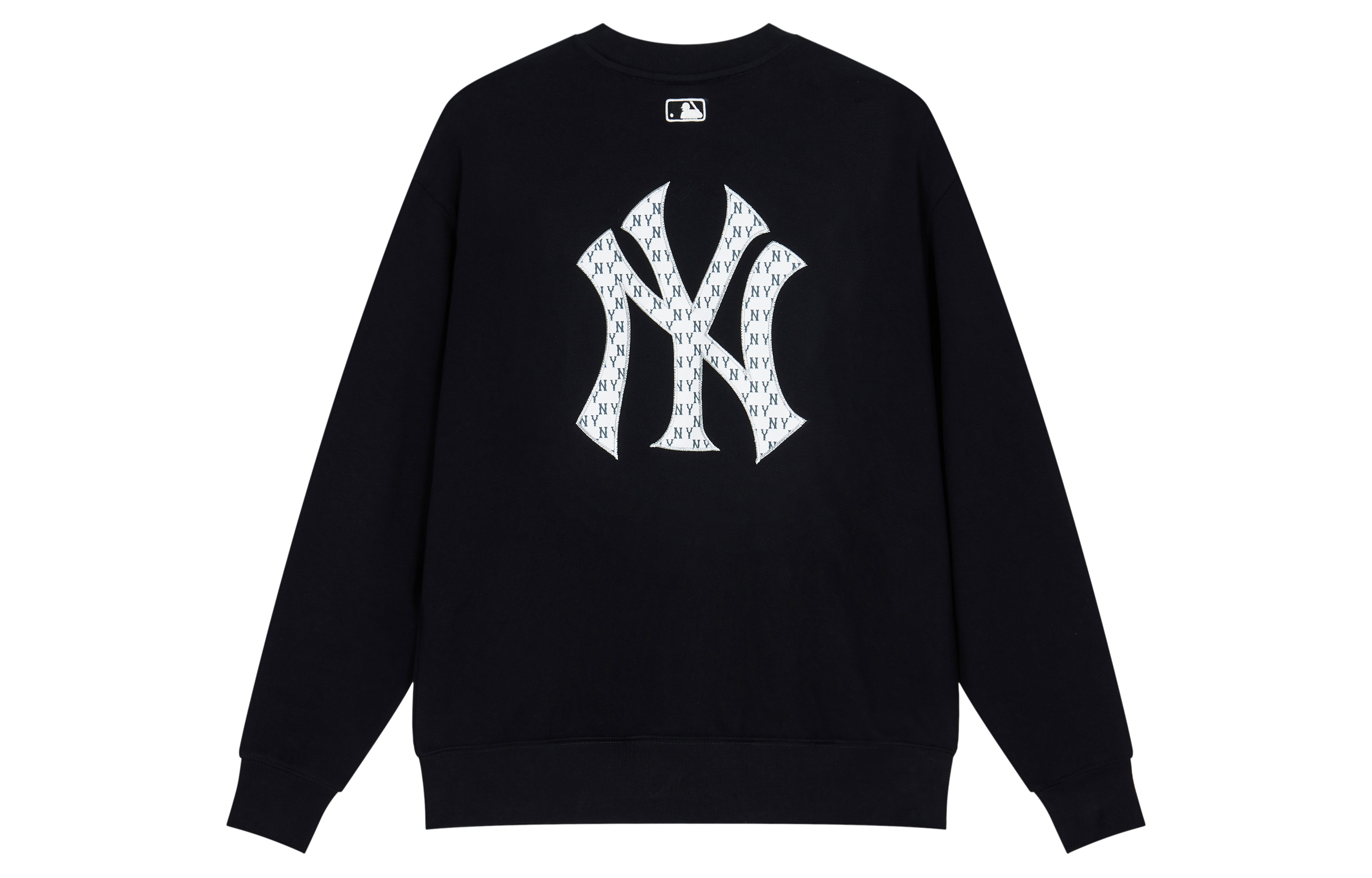 Shop MLB New York Yankees Retro Monogram Crewneck Sweatshirt & Joggers Set Black Unisex 3AMTM034150BKS