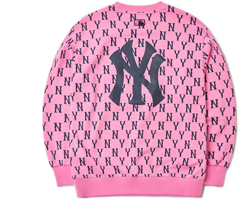 MLB 紐約洋基復古粉色滿版字母印花男女款衛衣 3AMTM0614-50PKD Buy MLB 紐約洋基復古粉色滿版字母印花男女款衛衣 3AMTM0614-50PKD