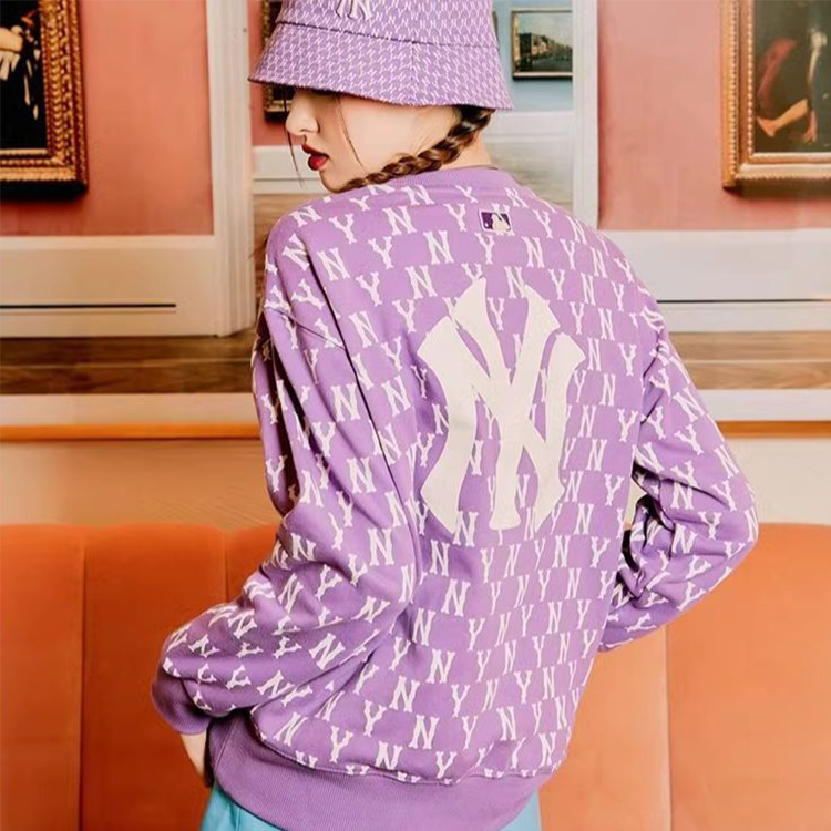 MLB New York Yankees Retro Pink Pullover Sweatshirt Unisex Full Letter Print 3AMTM0614-50PKD 圖 5