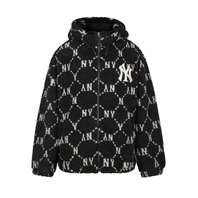 MLB New York Yankees Retro Sherpa-Lined Hoodie Jacket Black Unisex Winter Wear. 3AJPF1316-50BKS