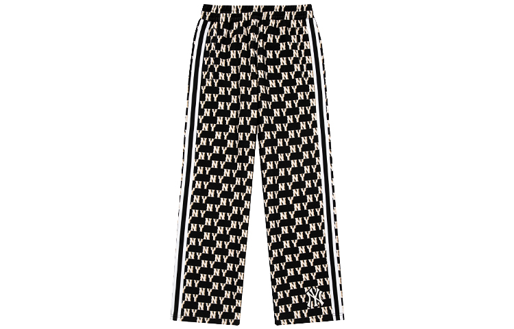 Lookbook Celana Kasual MLB New York Yankees Retro Wide-Leg Monogram Unisex Hitam 3APTM0431-50BKS