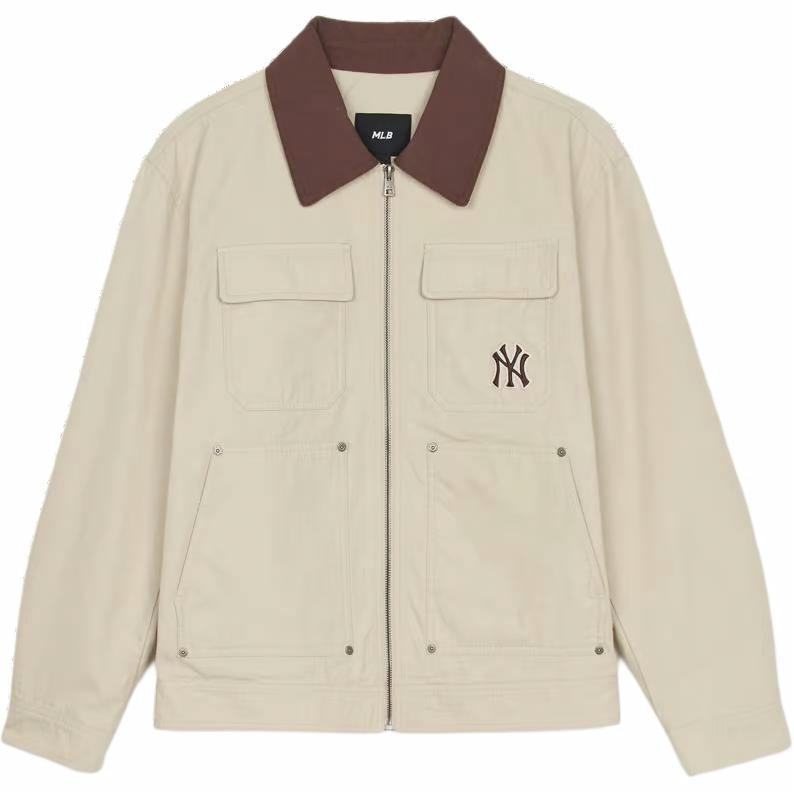 Order MLB New York Yankees Retro Workwear Jaket Kemeja Uniseks - Coklat. 3AJPB0351-50SAM