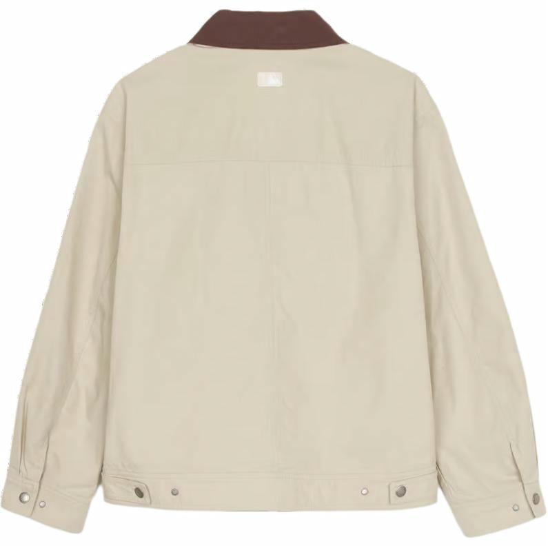 Lookbook MLB New York Yankees Retro Workwear Jaket Kemeja Uniseks - Coklat. 3AJPB0351-50SAM