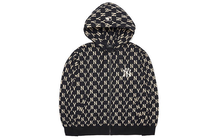 MLB New York Yankees Retro Zip-Up Hoodie Black Unisex Jacket Sweater. 3ATRM0114-50BKS