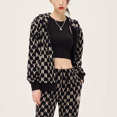 MLB 紐約洋基隊復古拉鍊連帽衫 黑色男女通用外套毛衣。 3ATRM0114-50BKS Shop MLB 紐約洋基隊復古拉鍊連帽衫 黑色男女通用外套毛衣。 3ATRM0114-50BKS