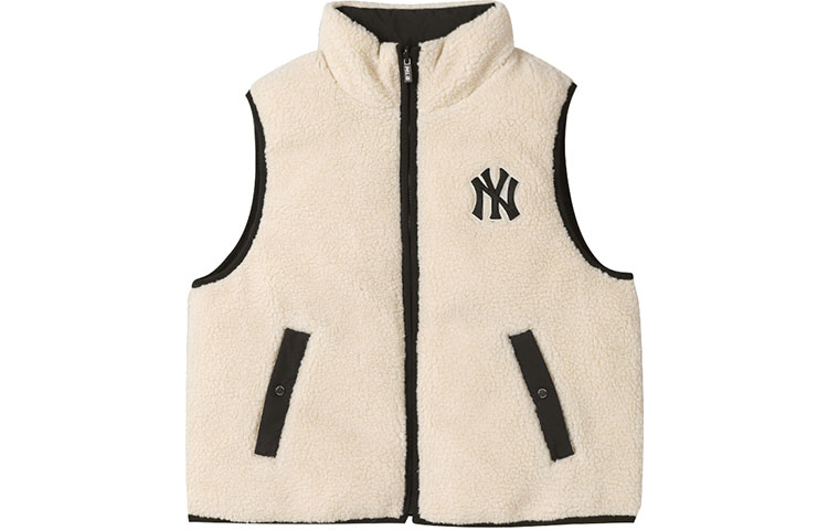 MLB New York Yankees Reversible Fleece Vest Winter Unisex Khaki Color. 3ADVR0116-50BGL