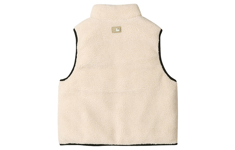 Lookbook MLB 紐約洋基可雙面穿羊毛背心 冬季男女同款卡其色 3ADVR0116-50BGL