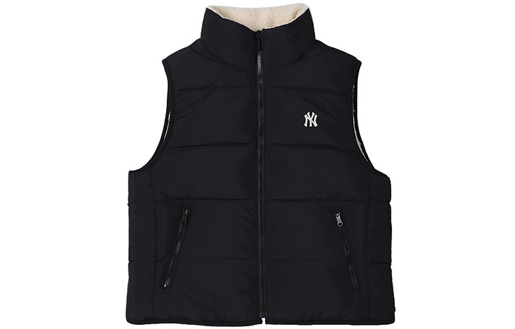 Shop MLB 紐約洋基可雙面穿羊毛背心 冬季男女同款卡其色 3ADVR0116-50BGL