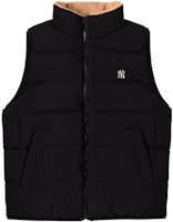 MLB New York Yankees Reversible Puffer Vest Black Unisex 3ADVB0326-50BKS MLB New York Yankees Reversible Puffer Vest Black Unisex 3ADVB0326-50BKS