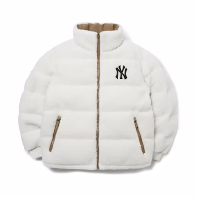 MLB New York Yankees Reversible Quilted Lightweight Down Jacket - Winter Unisex White 3ADJR0116-50CRS