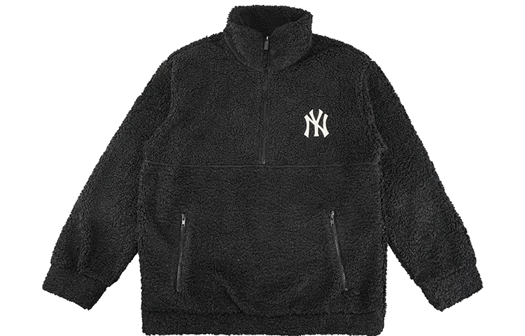 MLB New York Yankees Sherpa Half-Zip Pullover Sweatshirt Unisex Black 31MTF3061-50L 圖 2