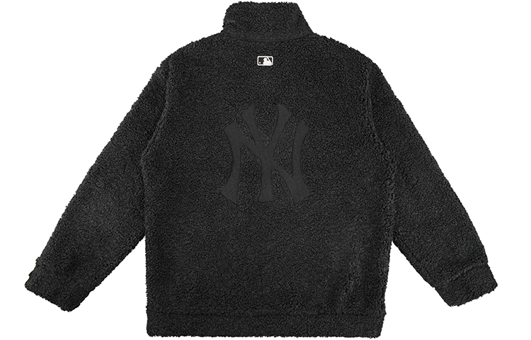 MLB New York Yankees Sherpa Half-Zip Pullover Sweatshirt Unisex Black 31MTF3061-50L 圖 3