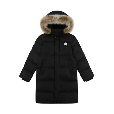 MLB New York Yankees Small Logo Black Long Down Jacket Unisex Winter Hoodie. 3ADJEC716-50BKS