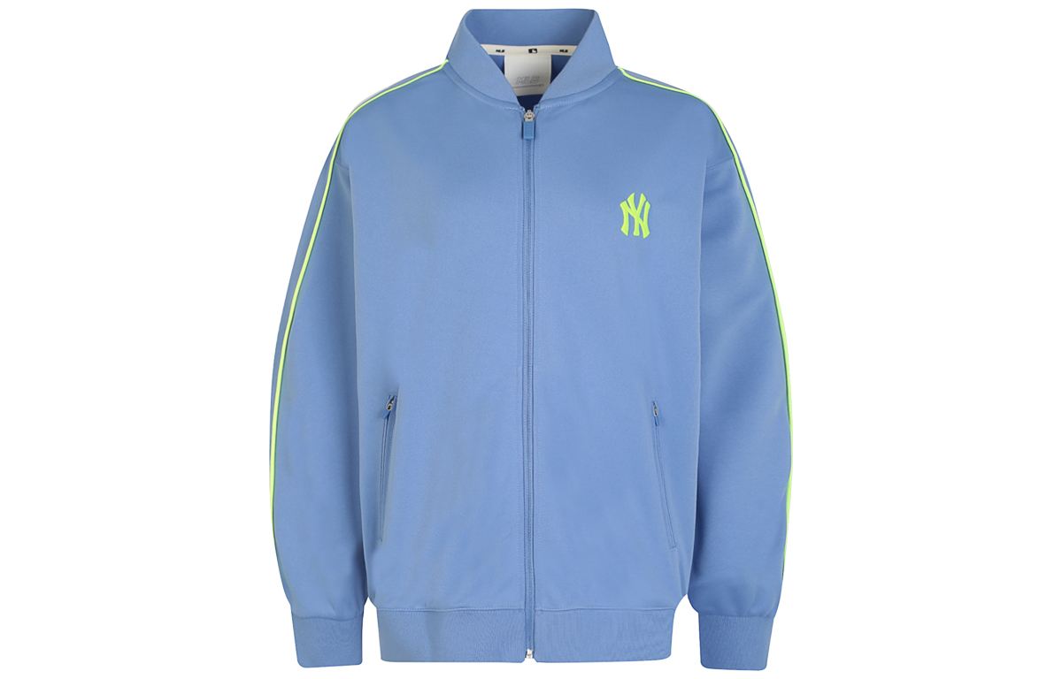 MLB New York Yankees Small Logo Embroidered Striped Jacket Blue Unisex 31TRT1011-50S