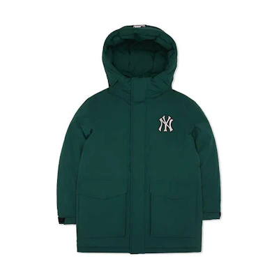 MLB New York Yankees Solid Color Hooded Down Jacket Unisex - Dark Green. 3ADJEC526-50GND