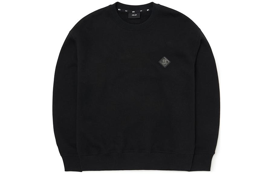 MLB New York Yankees Solid Logo Embroidered Pullover Sweatshirt Unisex Black 3AMTW0126-50BKS