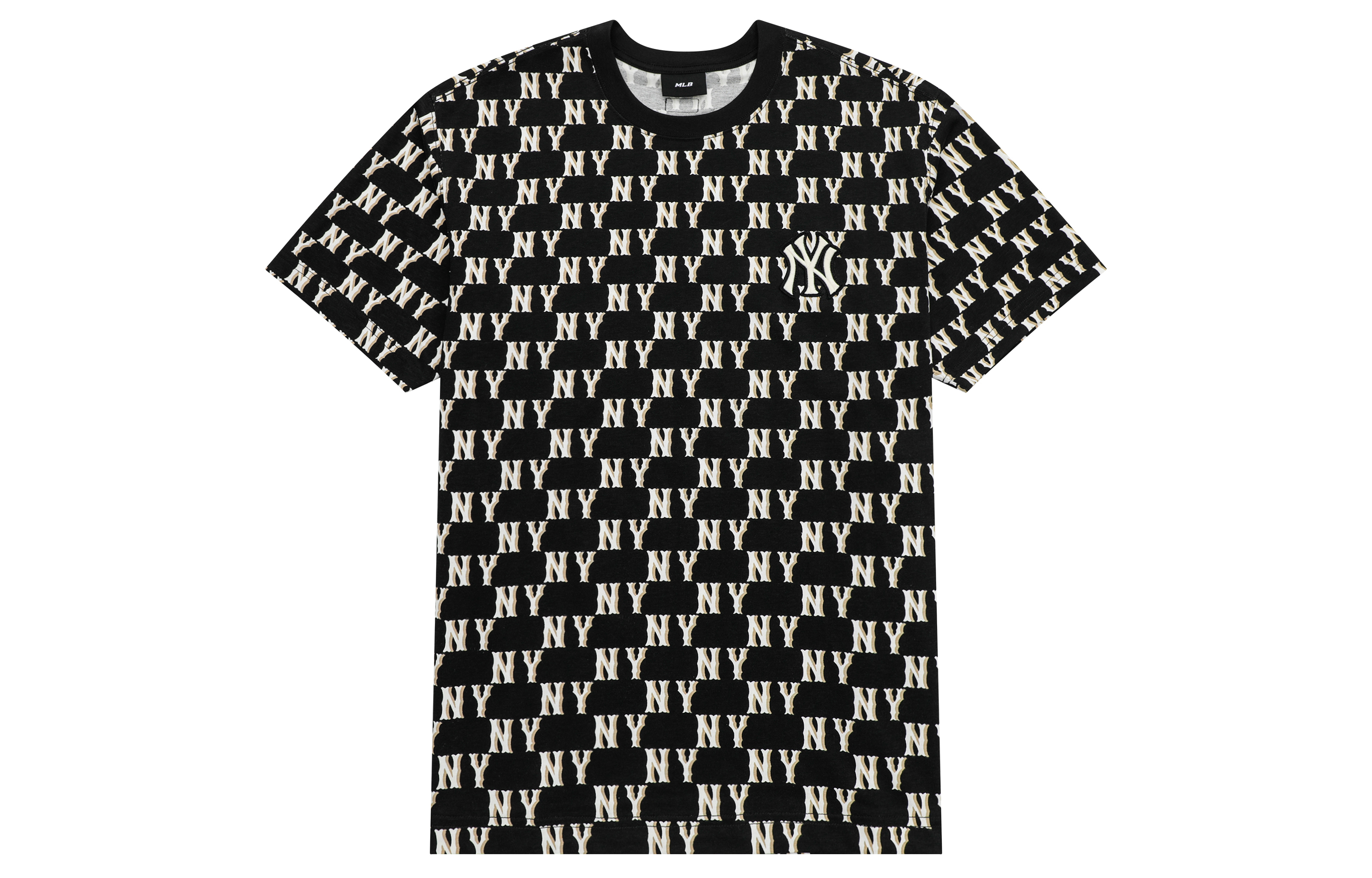 MLB New York Yankees SS23 Monogram Logo Black Short Sleeve Tee Unisex 3ATSM1133-50BKS