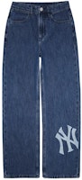 MLB New York Yankees SS24 Logo Wide-Leg Denim Joggers Men’s Indigo Casual Pants 3LDPB0741-50INS MLB New York Yankees SS24 Logo Wide-Leg Denim Joggers Men’s Indigo Casual Pants 3LDPB0741-50INS