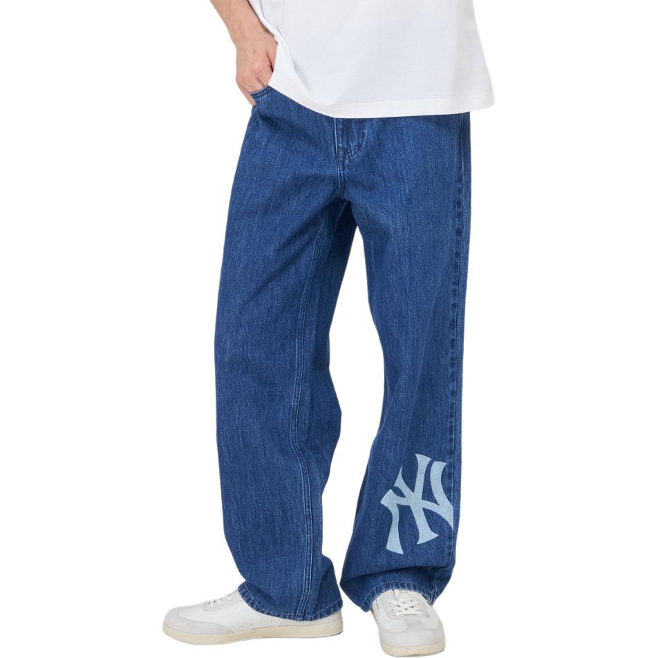 Shop Pantalones Casual MLB New York Yankees SS24 Logo Denim Indigo para Hombre. 3LDPB0741-50INS