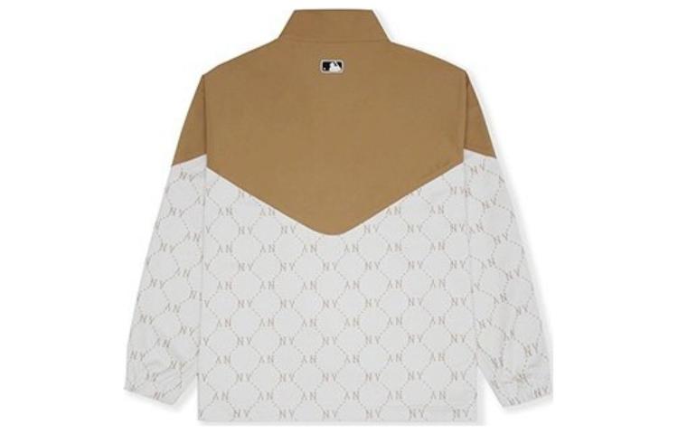 Lookbook MLB New York Yankees SS24 Monogram Zip Jacket Unisex Cream Colorblock Design 3AWJM0341-50CRS