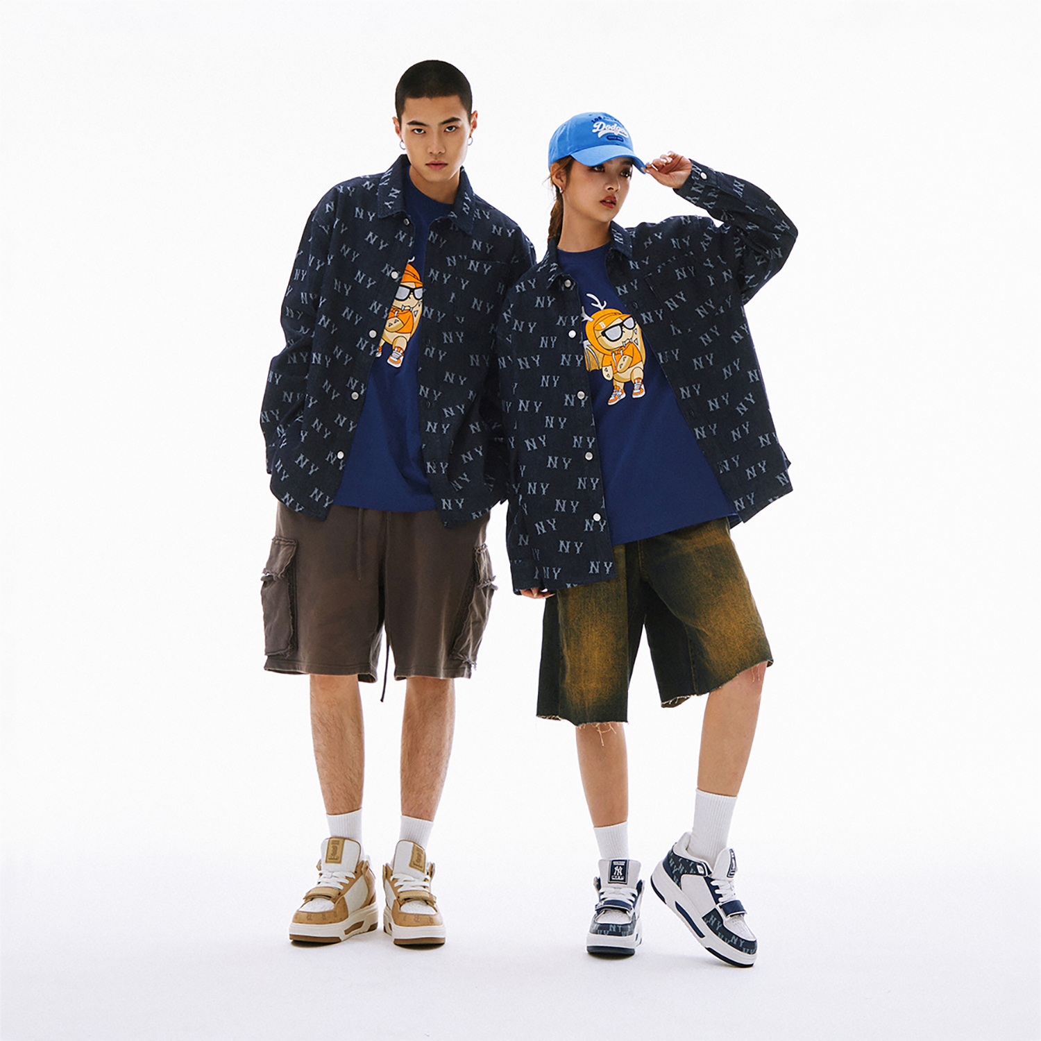 Details for MLB ニューヨーク・ヤンキース SS24 オーバーサイズ デニム 長袖シャツ ネイビー ユニセックス 3ADRM0141-50NYD