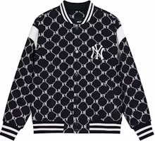 Order MLB 紐約洋基隊 SS24 復古字母黑色棒球外套 男女適穿 3AJPM0641-50BKS